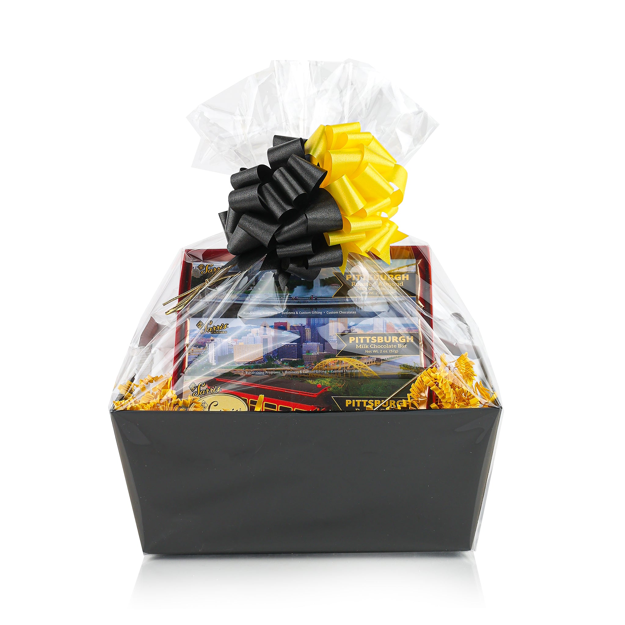 Black & Gold Breakroom Basket – Sarris Candies Black & Gold Breakroom Basket – Sarris Candies