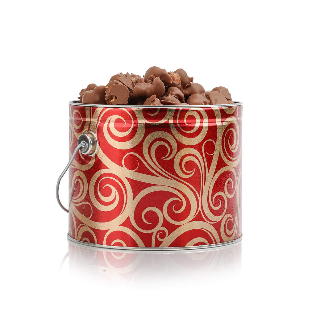 Holiday Chocolate Covered Popcorn Tin