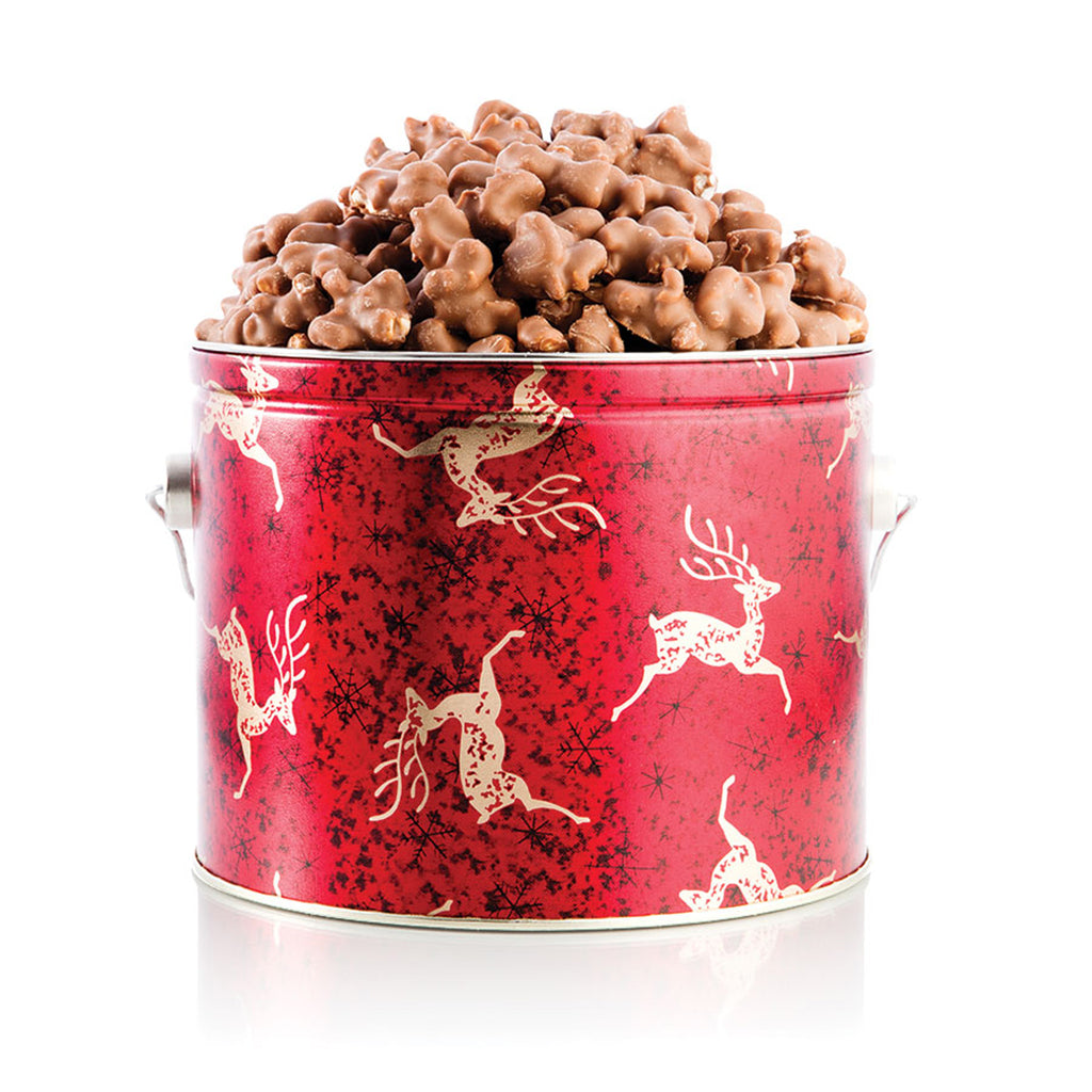 Holiday Chocolate Covered Popcorn Tin