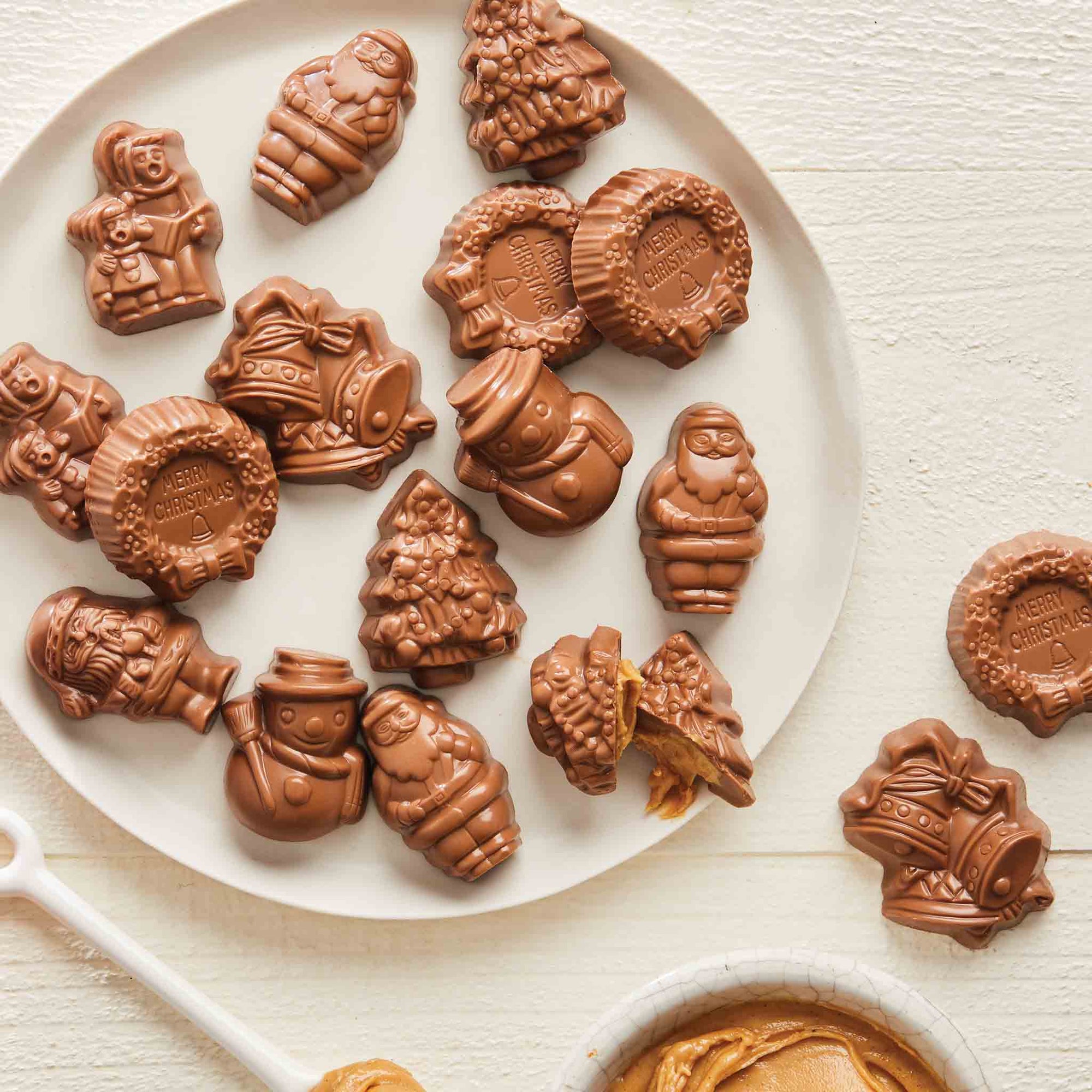 Creamy Peanut Butter Filled Holiday Novelties