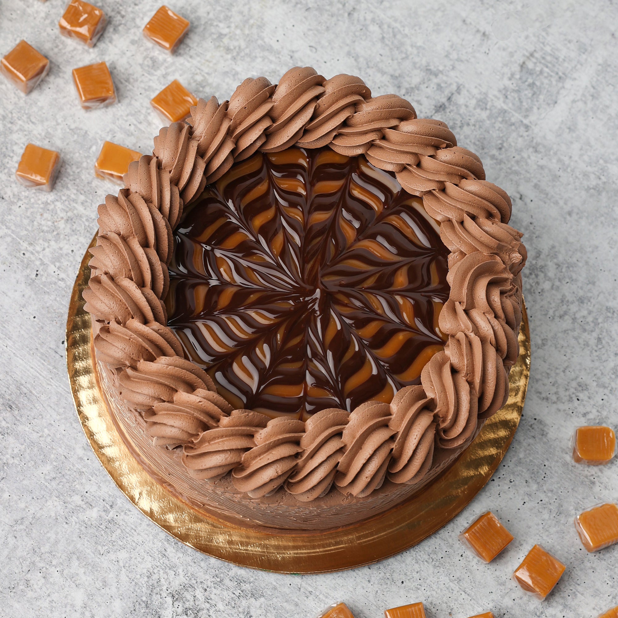 Fudge Caramel Ice Cream Cake