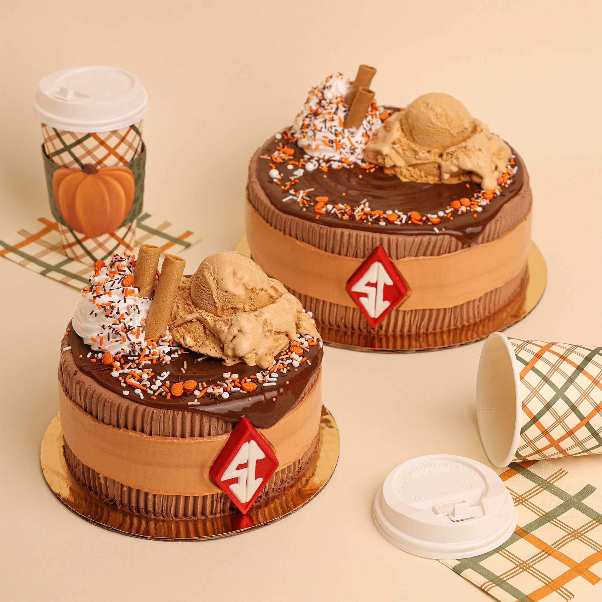 Pumpkin Spice Latte Ice Cream Cake