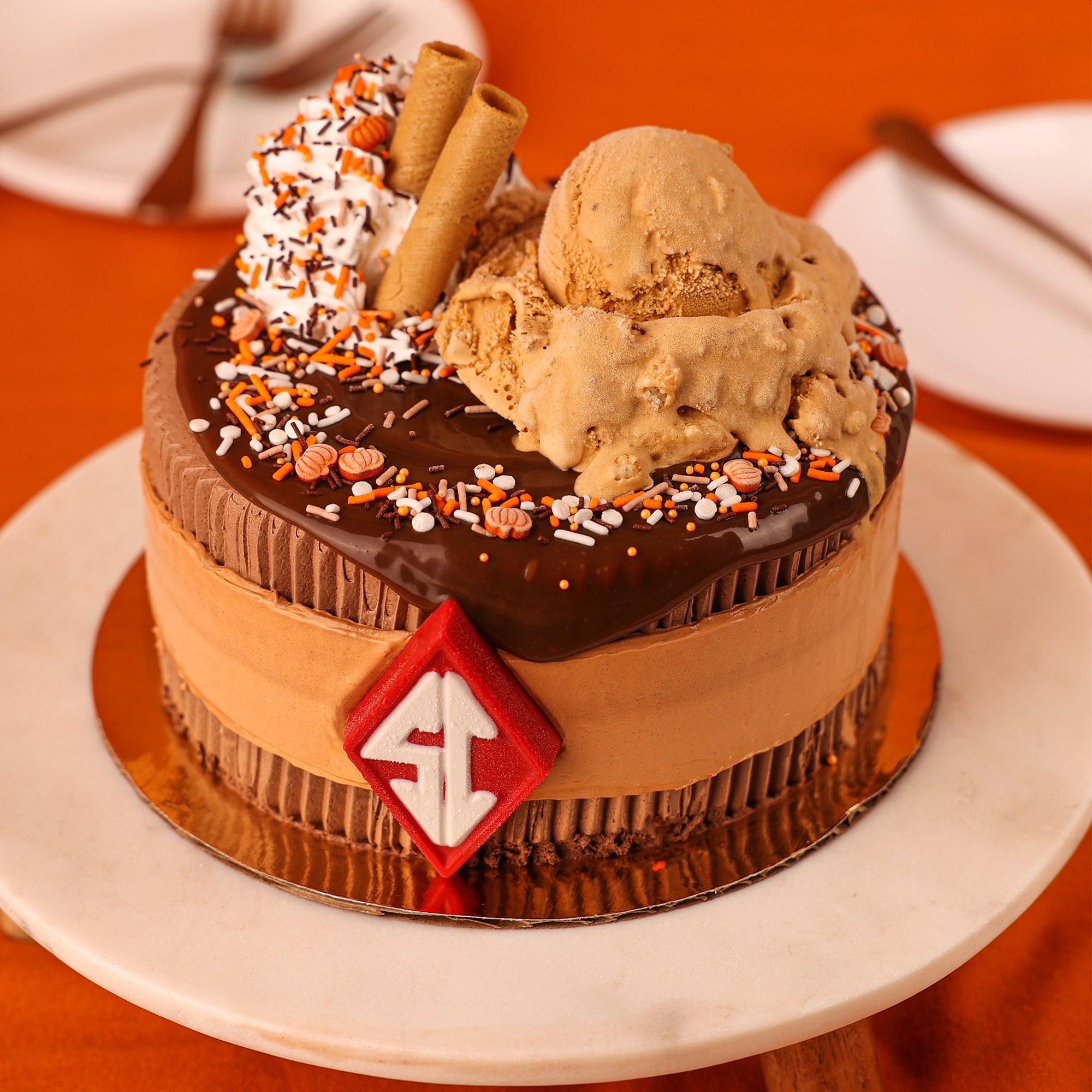 Pumpkin Spice Latte Ice Cream Cake