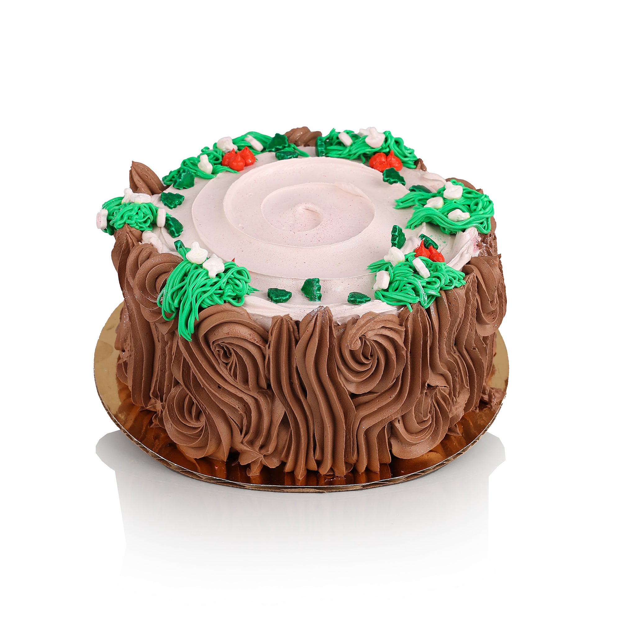 Yule Log Ice Cream Cake