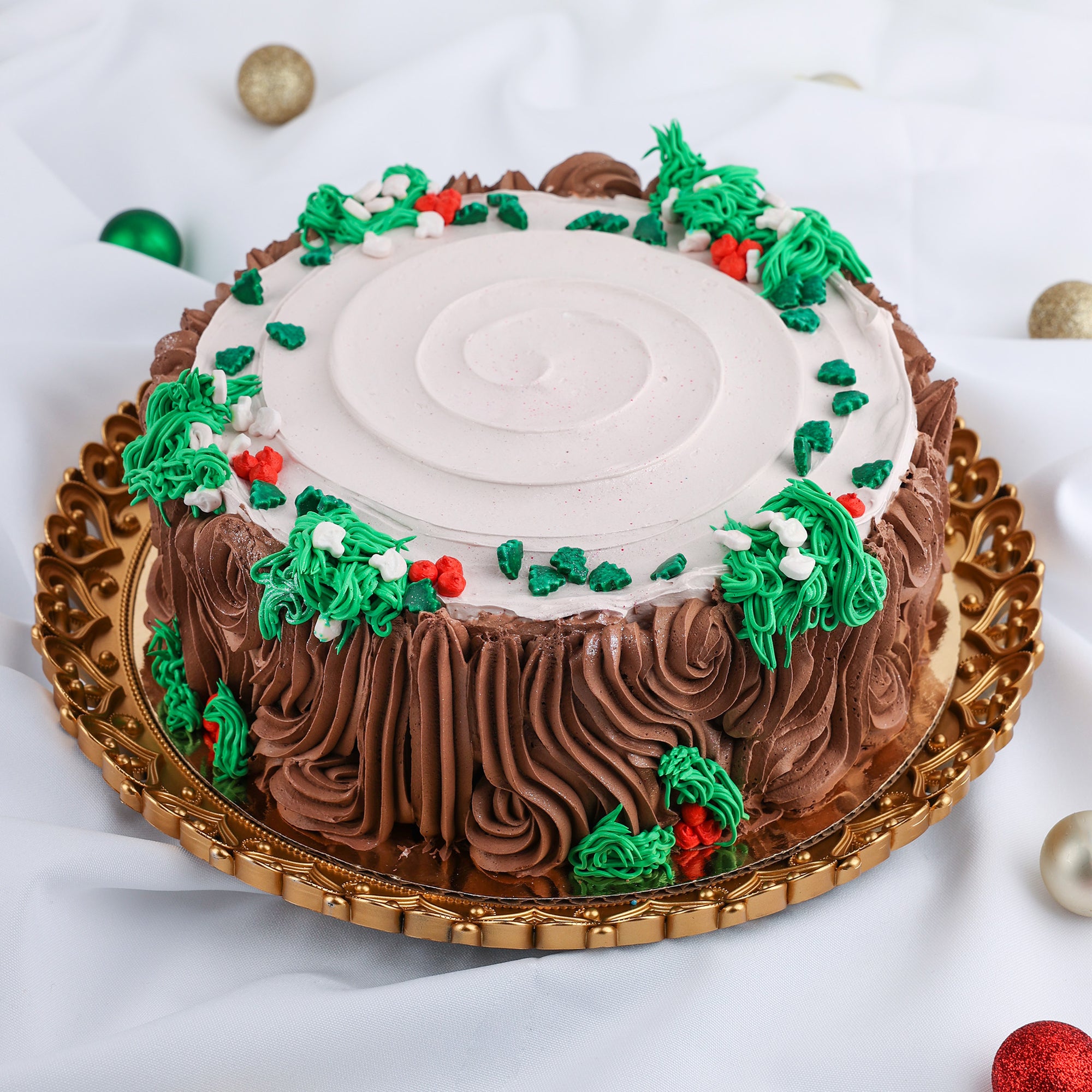 Yule Log Ice Cream Cake